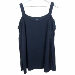 Livi Active Navy Cold Shoulder Long Sleeve Shirt